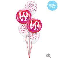 Qualatex 18 inch LOVE HEARTS & GLITTER Foil Balloon 24787-Q-U