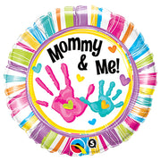 Qualatex 18 inch MOMMY & ME HANDPRINTS Foil Balloon 41389-Q-P