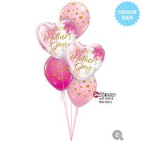 Qualatex 18 inch MOTHER'S DAY PINK WATERCOLOR Foil Balloon 21548-Q-U