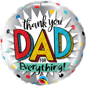 Qualatex 18 inch THANK YOU DAD FOR EVERYTHING! Foil Balloon 55816-Q-U