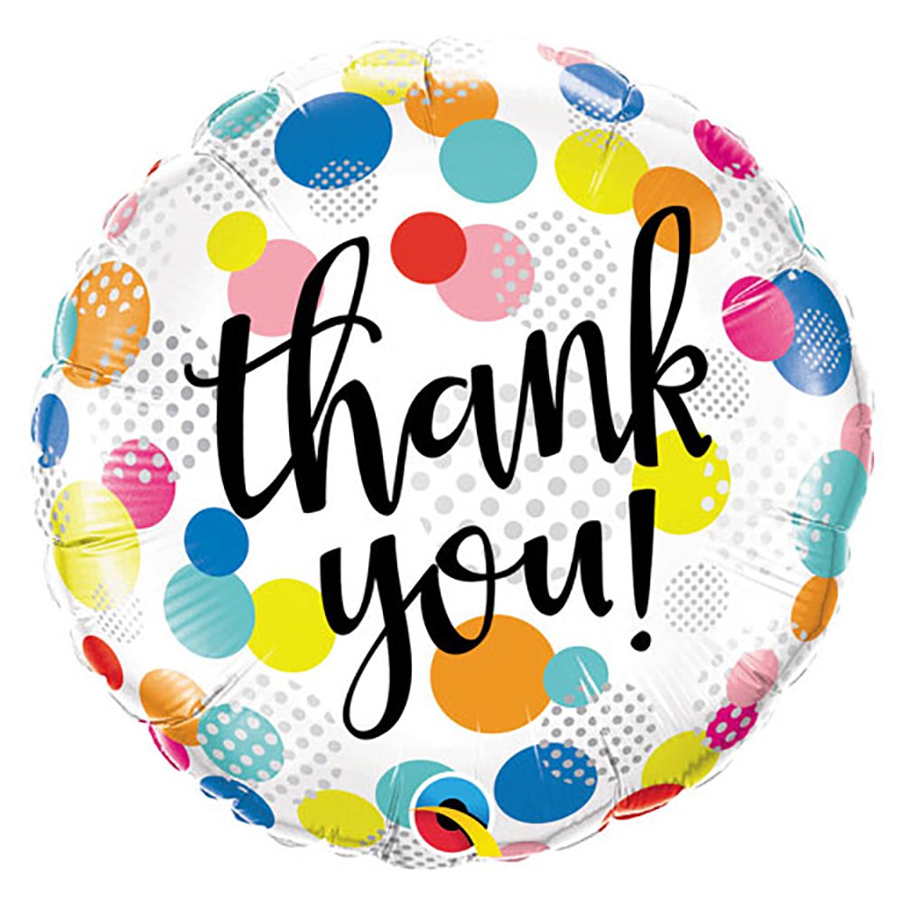 Qualatex 18 inch THANK YOU DOTS UPON DOTS Foil Balloon 49214-Q-P