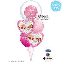 Qualatex 18 inch VALENTINE'S CONFETTI OMBRE Foil Balloon 97160-Q-U