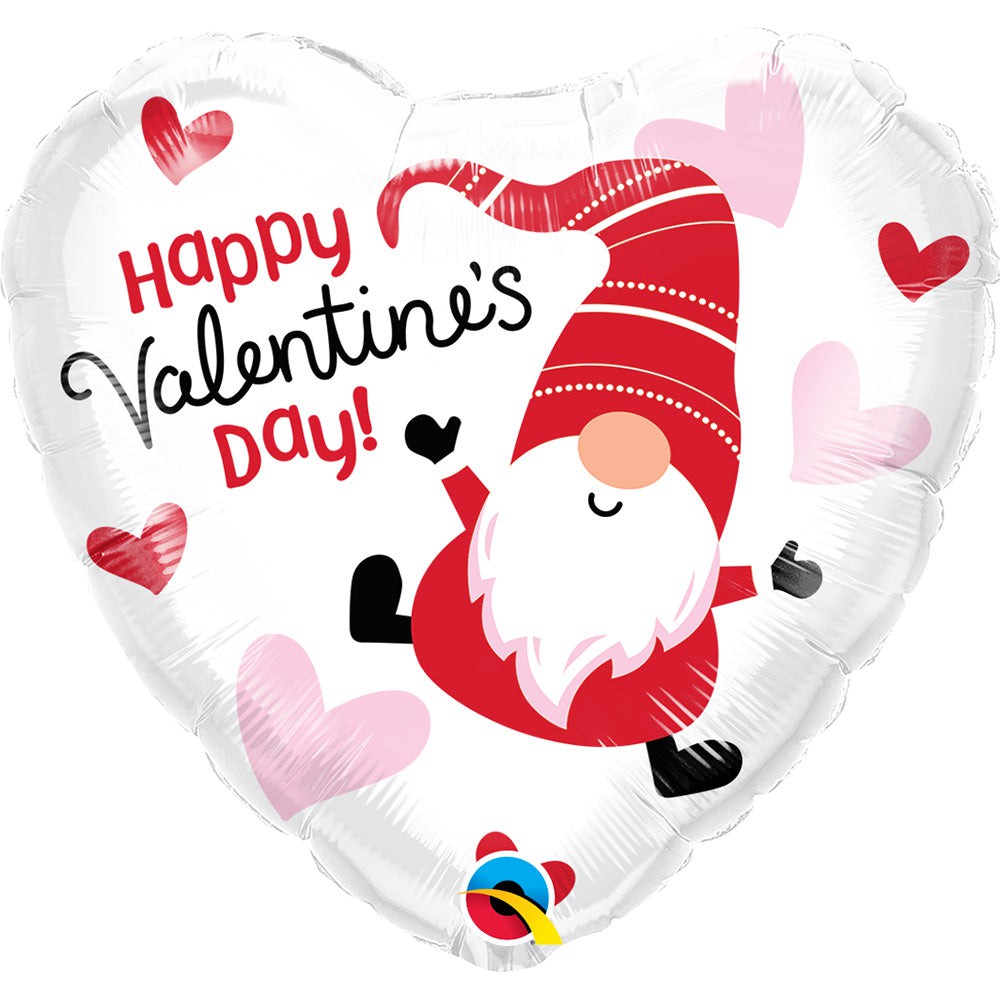 Qualatex 18 inch VALENTINE'S DAY GNOME Foil Balloon 21501-Q-U