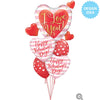 Qualatex 18 inch VALENTINE'S PINK STRIPES Foil Balloon 20949-Q-U