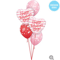 Qualatex 18 inch VALENTINE'S PINK STRIPES Foil Balloon 20949-Q-U