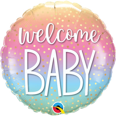 Qualatex 18 inch Welcome Baby Confetti Dots Foil Balloon 23918-Q-U