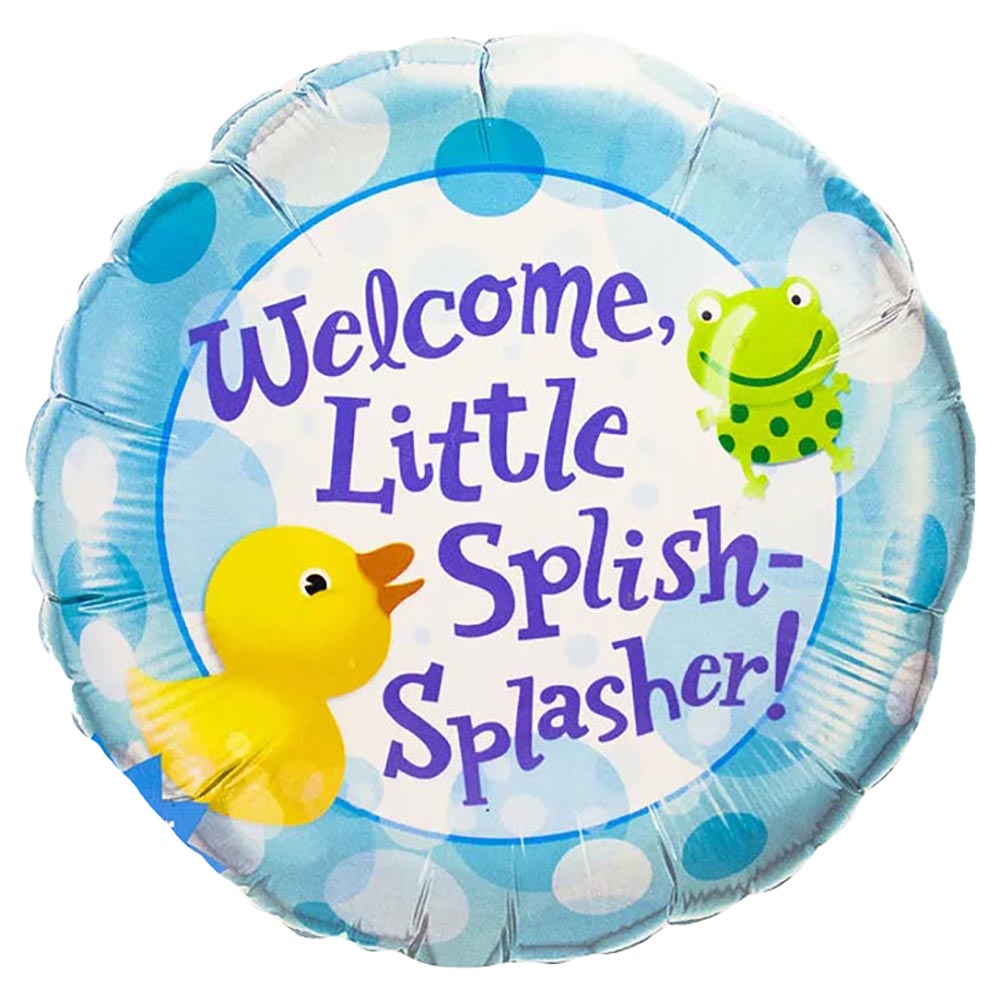 Qualatex 18 inch WELCOME LITTLE SPLISH - SPLASHER! Foil Balloon 12170-Q-P