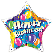 Qualatex 20 inch BIRTHDAY! SPARKLING BALLOONS STAR Foil Balloon