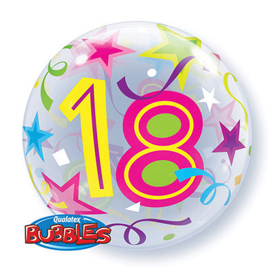 Qualatex 22 inch BUBBLE - 18 BRILLIANT STARS Bubble Balloon 24166-Q