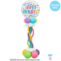 Qualatex 22 inch BUBBLE - BIRTHDAY CONFETTI & STREAMERS Bubble Balloon 24907-Q