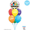 Qualatex 22 inch BUBBLE - GRADUATION CAPS & RAINBOWS Bubble Balloon 24896-Q