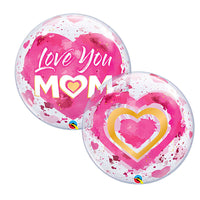 Qualatex 22 inch BUBBLE - LOVE YOU M(HEART)M PINK Bubble Balloon 82542-Q