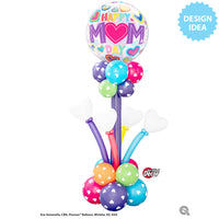 Qualatex 22 inch BUBBLE - M(HEART)M DAY BIG HEARTS Bubble Balloon 98326-Q