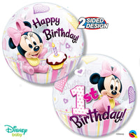 Qualatex 22 inch BUBBLE - MINNIE MOUSE 1ST BIRTHDAY Bubble Balloon 12862-Q