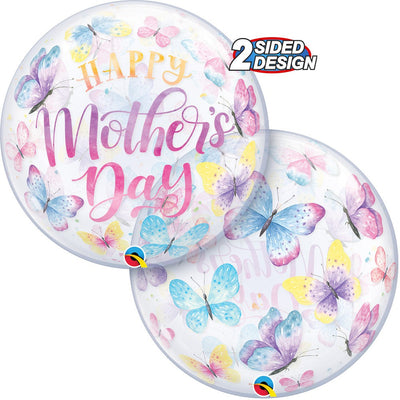 Qualatex 22 inch BUBBLE - MOTHER'S DAY BUTTERFLIES Bubble Balloon 24900-Q