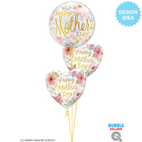 Qualatex 22 inch BUBBLE - MOTHER'S DAY WATERCOLOR FLORAL Bubble Balloon 24899-Q