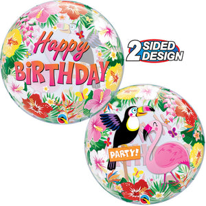 Qualatex 22 inch BUBBLE - TROPICAL BIRTHDAY PARTY Bubble Balloon 87740-Q