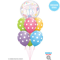 Qualatex 22 inch BUBBLE - WELCOME BABY BOHO RAINBOWS Bubble Balloon 24902-Q