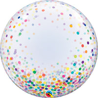 Qualatex 24 inch DECO BUBBLE - COLORFUL CONFETTI DOTS Bubble Balloon 57791-Q-P