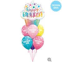 Qualatex 31 inch Birthday Ombre Cupcake Foil Balloon 24016-Q-P