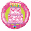 Qualatex 31 inch PINK HAPPY BIRTHDAY CAKE Foil Balloon 80841-Q-P