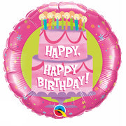 Qualatex 31 inch PINK HAPPY BIRTHDAY CAKE Foil Balloon 80841-Q-P