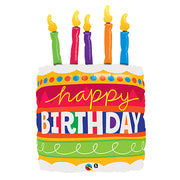 Qualatex 35 inch BIRTHDAY CAKE & CANDLES Foil Balloon 17269-Q-P