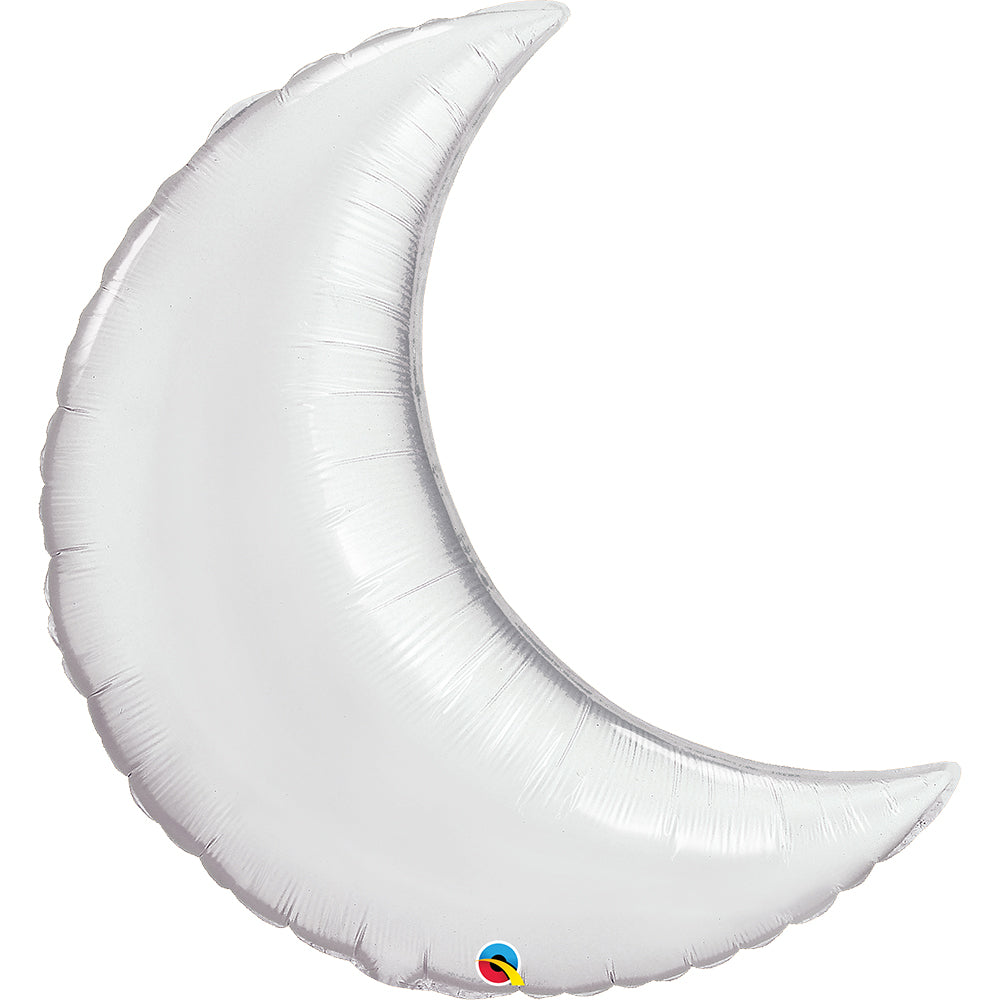 Qualatex 35 inch CRESCENT MOON - SILVER Foil Balloon 17081-Q-P