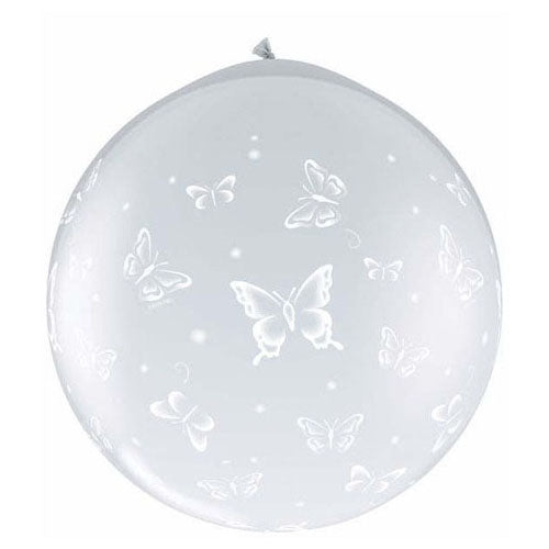 Qualatex 36 inch BUTTERFLIES-A-ROUND NECK-UP Latex Balloons 31505-Q