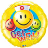 Qualatex 36 inch GET WELL SMILEY FACES Foil Balloon 29855-Q-P