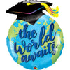 Qualatex 36 inch THE WORLD AWAITS GRAD Foil Balloon 98532-Q-P