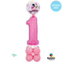 Qualatex 38 inch NUMBER ONE PINK HEARTS Foil Balloon 16480-Q-P