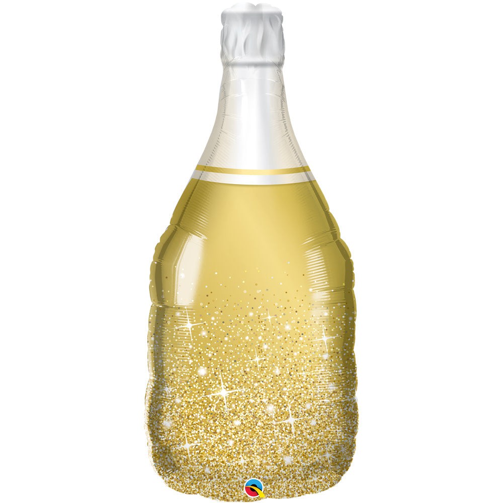 Qualatex 39 inch GOLDEN BUBBLY WINE BOTTLE Foil Balloon 98219-Q-P