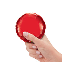 Qualatex 4 inch MINI CIRCLE - RUBY RED (AIR-FILL ONLY) Foil Balloon 22833-Q-U