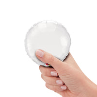 Qualatex 4 inch MINI CIRCLE - WHITE (AIR-FILL ONLY) Foil Balloon 22832-Q-U