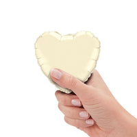 Qualatex 4 inch MINI HEART - PEARL IVORY (AIR-FILL ONLY) Foil Balloon 27165-Q-U