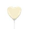 Qualatex 4 inch MINI HEART - PEARL IVORY (AIR-FILL ONLY) Foil Balloon 27165-Q-U