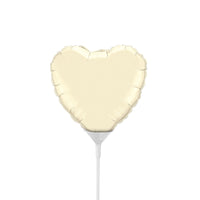 Qualatex 4 inch MINI HEART - PEARL IVORY (AIR-FILL ONLY) Foil Balloon 27165-Q-U