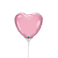 Qualatex 4 inch MINI HEART - PEARL PINK (AIR-FILL ONLY) Foil Balloon 27164-Q-U