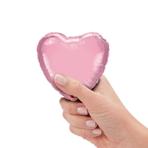 Qualatex 4 inch MINI HEART - PEARL PINK (AIR-FILL ONLY) Foil Balloon 27164-Q-U