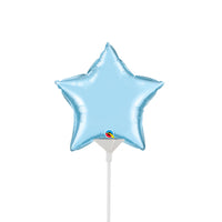 Qualatex 4 inch MINI STAR - PEARL LIGHT BLUE (AIR-FILL ONLY) Foil Balloon 54565-Q-U