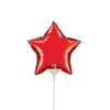 Qualatex 4 inch MINI STAR - RUBY RED (AIR-FILL ONLY) Foil Balloon 22883-Q-U