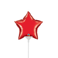 Qualatex 4 inch MINI STAR - RUBY RED (AIR-FILL ONLY) Foil Balloon 22883-Q-U