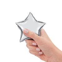 Qualatex 4 inch MINI STAR - SILVER (AIR-FILL ONLY) Foil Balloon 14355-Q-U