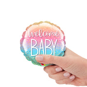 Qualatex 4 inch WELCOME BABY RAINBOW CONFETTI MINI SHAPE (AIR-FILL ONLY) Foil Balloon 25133-Q-U