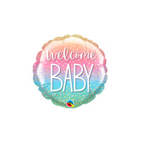 Qualatex 4 inch WELCOME BABY RAINBOW CONFETTI MINI SHAPE (AIR-FILL ONLY) Foil Balloon 25133-Q-U