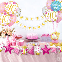 Qualatex 41 inch BIRTHDAY GARLAND PINK (AIR-FILL ONLY) Foil Balloon 17763-Q-P