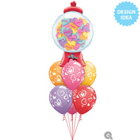 Qualatex 43 inch CANDY HEARTS GUMBALL MACHINE Foil Balloon 24711-Q-P