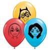 Qualatex 5 inch DC SUPER HERO GIRLS FACES ASSORTMENT Latex Balloons 45254-Q