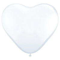 Qualatex 6 inch HEARTS - WHITE Latex Balloons